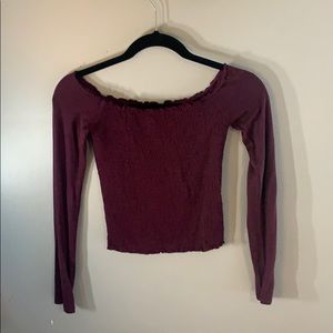 Hollister off the shoulder maroon top